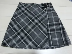 INGNI サイドベルト チェック柄 ラップ スカパン 巻きスカート風 キュロットスカート