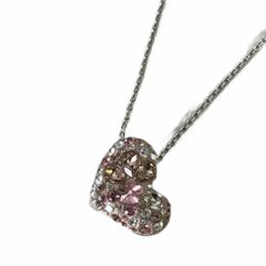 希少/リバーシブル】スワロフスキー ネックレス ハート ピンク パヴェ