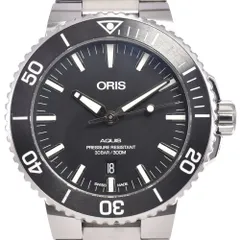 オリス ORIS 01 733 7730 アクイス デイト ブラック 自動巻き メンズ 良品 腕時計 G#147258のサムネイル