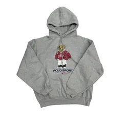 90s Polo by Ralph Lauren ポロベア スウェット パーカー グレー Lサイズ 米国製 USA製のサムネイル