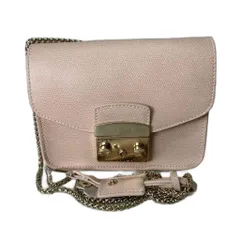 フルラ FURLA メトロポリス レザーショルダーバッグ ミニポシェット ピンクベージュ ■GY06