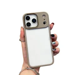 iPhone17Pro対応ケースクリア透明アイフォン17Pro用カバー2色配色薄型可愛いレディース背面カバーハードケース嵌め込みチタン金