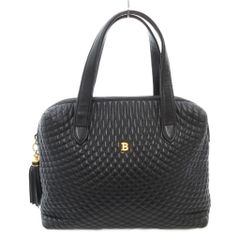 希少 BALLY バリー ミニボストンバッグ 編み込み ゴールド金具 Bロゴ