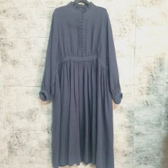 美品 レリアン ロングシャツワンピース バンドカラー シルク混 近年モデル 9 美品 レリアン ロングシャツワンピース バンドカラー シルク混 近年