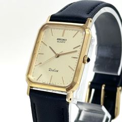 美品/電池交換済 SEIKO DOLCE 腕時計 メンズ 新品ベルト ゴールド 
