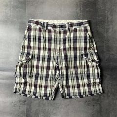 90s 】紺タグ OLD STUSSY check baggy shorts - メルカリ