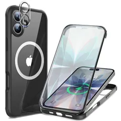 【両面強化ガラス・驚異的な耐衝撃性】HAUTRKBGiPhone17用ケースクリア全面保護[MagSafe対応][カメラフイルムを贈]高タッチパネル感度マグセーフワイヤレス充電対応米軍MIL規格取得耐衝撃アイ…