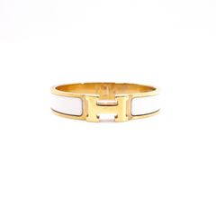 HERMES Hロゴ ブレスレット ホワイト ゴールド 確実正規品 - メルカリ