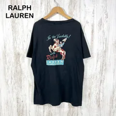 古着 90s USA製 RALPH LAUREN ヴィンテージ ラルフローレン カウボーイ シングルステッチ Ｔシャツ ブラック メンズ 半袖 トップス