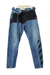 オフホワイト OFF WHITE 19AW バイアス ロゴ ベルテッド デニム パンツ ジーンズ OMYA005E19386045 29 インディゴ ブルー ブランド古着ベクトル 中古251211のサムネイル