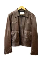 セリーヌ CELINE 21SS Loose Blouson Lambskin ラムスキン ルーズ ブルゾン 羊革 ジップアップ レザー ジャケット 2E525968H 54 赤茶 ブラウン ブランド古着ベクトル 中古■260411のサムネイル