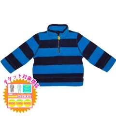 カーターズ carter's 男の子水色x紺ボーダー柄フリース防寒アウター 出産祝い ネイビー ブルー秋冬お出かけアウターのサムネイル