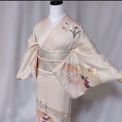 正絹】辻が花 作家 訪問着 フルセット 6点 未着用 西陣袋帯 たとう紙