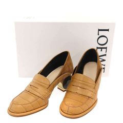 極美品】LOEWEテラウェッジクロッグ レザー ミュール ヒールブーツ