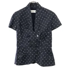 Christian Dior クリスチャンディオール ドット ショートスリーブジャケット&スカート セットアップ 0C21234A1639/0C21301A1639 ネイビー F36
