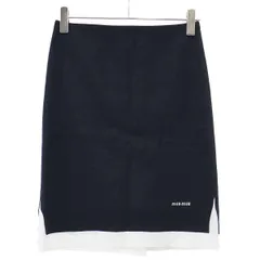 miu miu ミュウミュウ 25SS ポプリン ジップアップ スカート MG2331 ネイビー 36のサムネイル