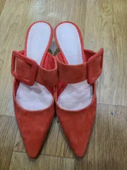 ZARA オレンジ スウェード ミュール 35サイズ (22.5cm オススメ)