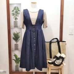 美品✨23区 2way サロペットスカート ジャンパースカート デニム調 40 