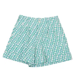 コムデギャルソンCOMME des GARCONS コットンナイロン花柄刺繍裾折り返しショートパンツ ターコイズ白Sのサムネイル