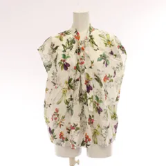 トゥモローランドコレクション TOMORROWLAND collection 23SS ボウタイ シャツ ブラウス 36 袖なし 花柄 白系 /JP