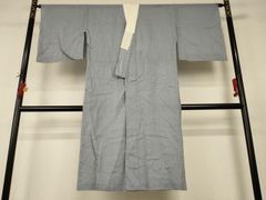 麻長襦袢 ライトグレー 手染め 絽半衿付き 広衿 - メルカリ