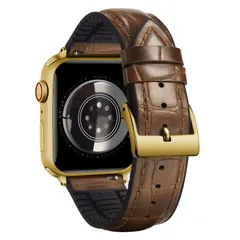 コンパチブル Apple Watch バンド 40mm 38mm 41mm 42mm コンパチブル アップルウォッチバンド レザーベルト ワニ革模様 内側シリコン製 通気性 コンパチブル iWatch バンド SE3/2/1 Series 11/10/9/8/
