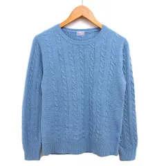 メンズメルローズ MEN'S MELROSE Master Frame ニット セーター ケーブル編み リブ クルーネック 長袖 4 ライトブルー /NT19