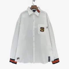 ROMANTIC CROWN ロマンティッククラウン メンズ ストライプ カフス オーバーサイズ シャツ 白 新品のサムネイル