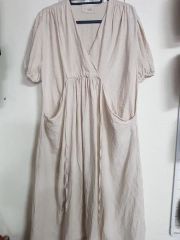 美品☆MIU MIUミュウミュウ☆アシメトリーワンピース38ピンクベージュ