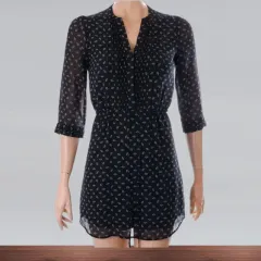 H&M ブラック＆ホワイト Vネック 7分袖 ONE PIECE