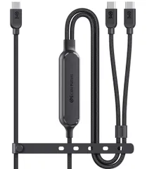 Cable Matters 2-IN-1 140W USB-C ケーブル 1.8m、140W 急速充電 Type-C オス デュアルオス 二股ケーブル MacBook Pro XPS iPad iPhone対応