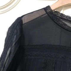 ピンクハウスのゆったりブラウス黒綿ローンカネコイサオ日本製 - メルカリ