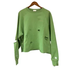 HOLIDAY ホリデイ OFFICE DAMAGE SWEAT ダメージ加工クルーネックスウェット uguisu グリーン 15381のサムネイル
