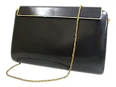2WAY クラッチバッグ ショルダーバッグ チェーン ブラック 黒系 レザー 