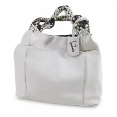 フルラ FURLA トートバッグ 編みハンドル アイボリー レザー