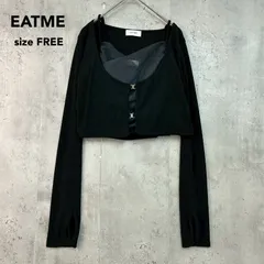 EATME イートミー F ブラック チュールドッキングキャミリブTOPセット ビスチェ レイヤード 重ね着 指穴 カットソー ストレッチ 伸縮性 モード 地雷系 量産型 益若つばさ 大人可愛い セクシー ★ ■◇ ★ ◇■のサムネイル