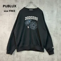PUBLUX パブリュクス F チャコールグレー MLB ロサンゼルス ドジャース コラボ スウェット トレーナー プルオーバー フラワー 花柄 刺繍 ビッグシルエット オーバーサイズ ゆるだぼ ストリート カジュアル ★ ◇■ ★ ◆■のサムネイル