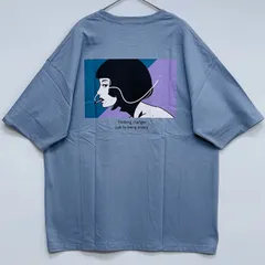 【新品未使用】Confirm コンファーム サックスブルー SAX  M寸 Ｌ寸 イラストバックプリント半袖Tシャツ オーバーサイズ ビックシルエット カットソー メンズ ユニセックス タグ付きのサムネイル