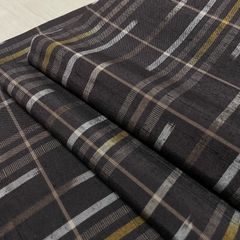 さしこの花様専用 三松謹製 紬 着物 チェック柄 黄色×黒×青 Lサイズ