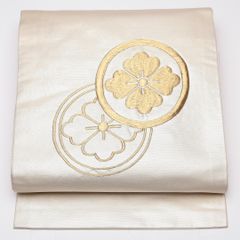 夏帯 名古屋帯 絽 正絹 美品 丸紋 五三桐 - メルカリ