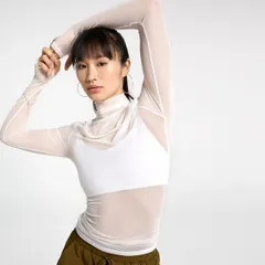 キャリー レディース トップス Tシャツ ドレープ CALIA Womens Draped Funnelong Sleeve Tee Cloud Coverのサムネイル