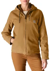 カーハート レディース アウター ジャケット・ブルゾン Carhartt Womens Washeduck Sherpa Lined Jacket Carhartt Brown ブラウンのサムネイル