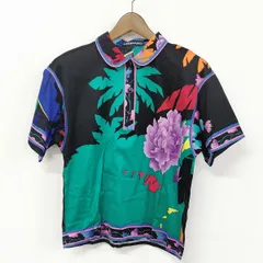 #spc レオナール LEONARD カットソー ポロシャツ L 黒 緑 半袖 レディース [571924]のサムネイル