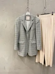トップスQUEEN オーバーサイズ CHECK柄 ジャケット