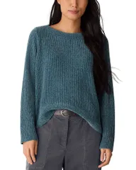 エイリーンフィッシャー レディース アウター ニット・セーター Eileen Fisher Chenille Blend Square Armhole Sweater Sea Spray