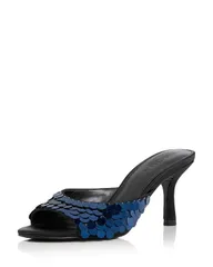 アクア レディース シューズ サンダル スパンコール AQUA Womenshely Sequin Mules Exclusive Black ブラック