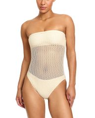 Robin Piccone Women's Swimsuit Set: Charlotte Bandeau One Piece Swimsuit Bisque