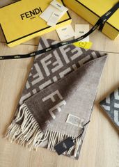 FENDI フェンディ FFマフラー カシミア グレー - メルカリ