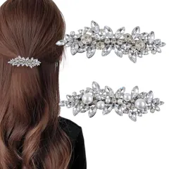 【人気商品】ヘアアクセサリー ハーフアップ 髪留め おしゃれ 大きめ (L) バレッタ しっかりとまる ヘアクリップ バンスクリップ