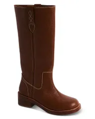 フリーピープル レディース シューズ ブーツ・レインブーツ ヒール Free People Womens Blaze Block Heel Boots Vintage Tan Leather タンのサムネイル